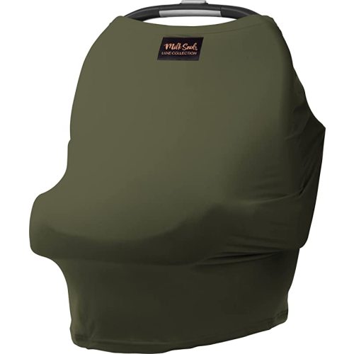 Milk Snob Original 5-in-1 Luxe Cover in Olive - Added Privacy for Breastfeeding, Baby Car Seat, Carrier, Stroller, High Chair, Shopping Cart, Lounger Canopy, Newborn Essentials, Nursing Top