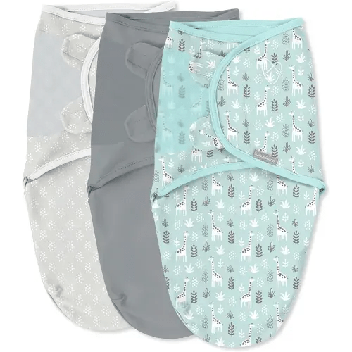 SwaddleMe by Ingenuity Original Swaddle, 100% Cotton, Improves Sleep & Calms Startle Reflex, 0-3 Months, 3-Pack - Our Tall Friends