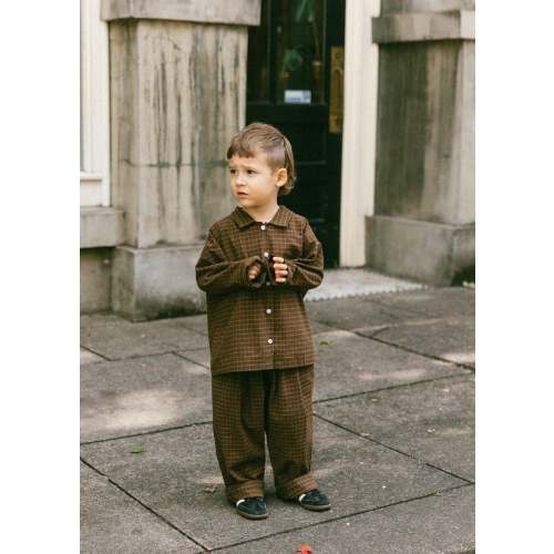 Grid Trousers- Brown