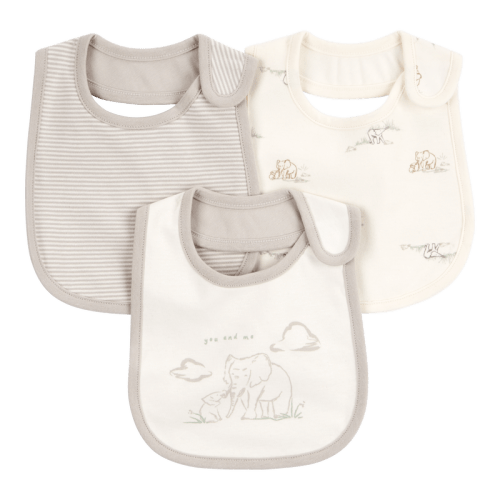 Grey/White Baby 3-Pack Teething Bibs | Carter’s Oshkosh Canada
