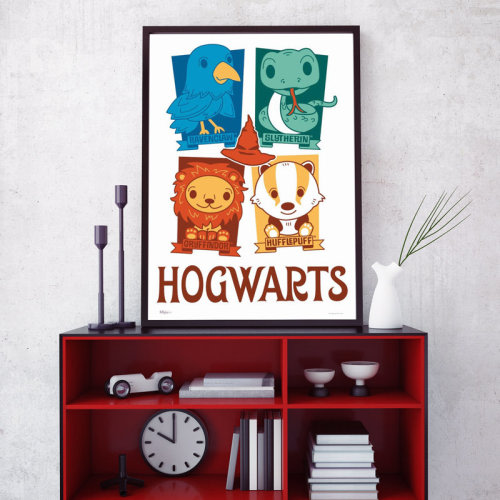 MightyPrint Harry Potter Chibi Hogwarts Houses Unique Nostalgic MightyPrint Wall Decor | Wayfair