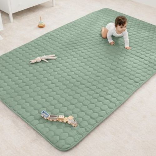 Premium Play Mat - Soft And Comfortable Kids & Toddler Play Mat With Non-slip Bottom By Comfy Cubs - Pacific Blue, Round 60"