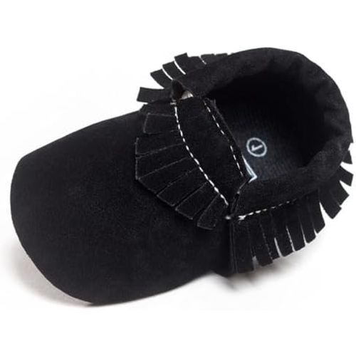 CENCIRILY Infant Baby Fringe Moccasin Slipper Boys Girls Tassel Suede Leather Toddler Sneakers Soft Sole First Walking Loafers Crib Shoes