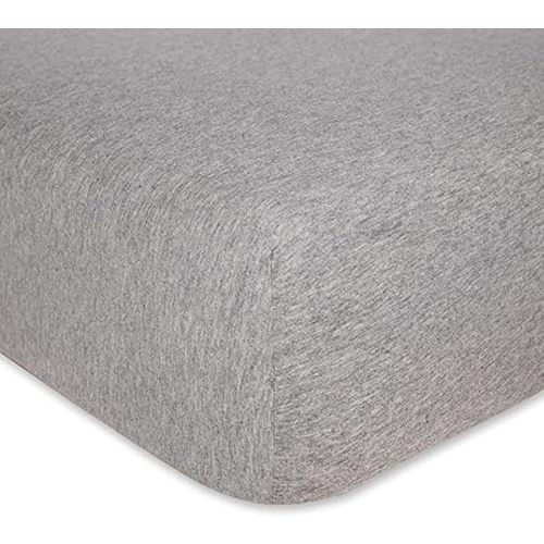 Burts Bees Baby Solid Fitted Crib Sheet Organic Cotton BEESNUG - Heather Grey, Fits Unisex Standard Bed and Toddler Mattress, Infant Essentials, 52 x 28 Inch 1-Pack