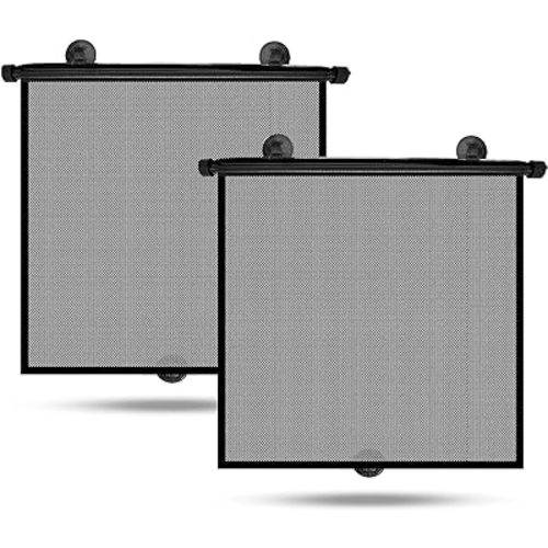 Baby Car Window Shades Upgraded (2 Pack) | Car Roller Sunshade for Kids | Car Side Window Sun Shades for UV and Sun Protection | Car Window Shade for Baby (15"x17")