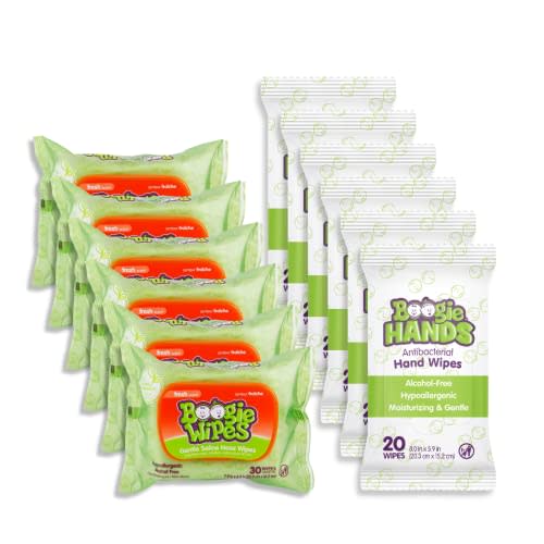 Best of Boogie Wipes Bundle, Buy More Save More, 6 Pack of Boogie Wipes Fresh Scent and 6 Pack of Boogie Hands Sanitizing Wipes Bundle