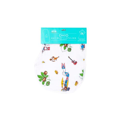 Baby Burp Cloth and Wraparound Bib Ohio Baby