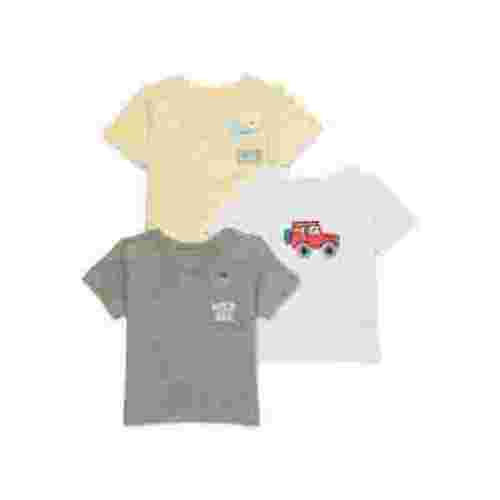 Garanimals Baby Boy Short Sleeve Jersey Pocket Tees Multipack, 3-Pack, Sizes 0-24 Months