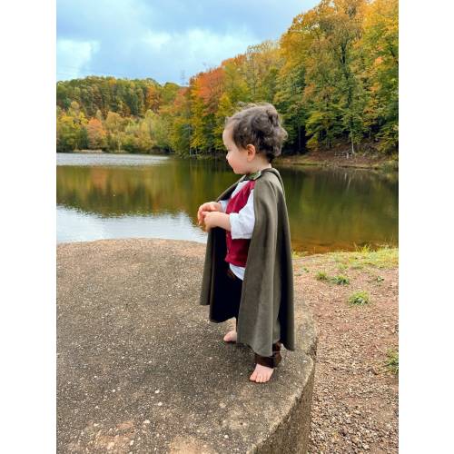 Ring Bearer Baby Costume Set – Handmade Medieval Outfit, Cloak, Shirt, Vest and Pants – Perfect for Ren Faire and Halloween - Baby Boy Gift