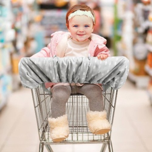 The Peanutshell Shopping Cart And High Chair Cover - Ditsy Leaf