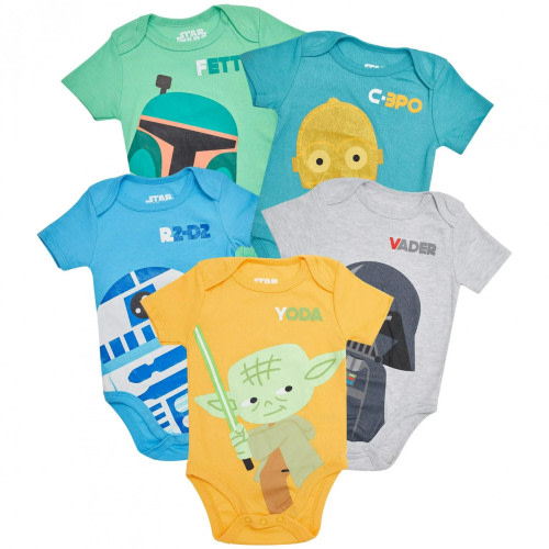 Star Wars Characters 5-Pack Infant Bodysuit Set