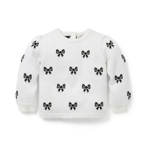 Cream And Sugar Bow Baby Bow Sweater by Janie and Jack