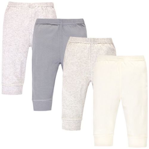 Touched by Nature Baby and Toddler Organic Cotton Pants 4pk, Heather Gray Oatmeal