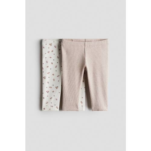 2-PACK RIBBED COTTON LEGGINGS