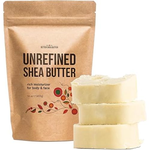 Raw Shea Butter - 100% Pure African Shea Butter for Hair and Body | Unrefined Moisturizer for Extremely Dry Skin, DIY Lip Balm, Body Butter, Lotion, and Soap