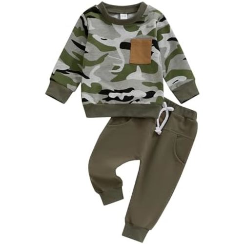 YINGISFITM Fall Baby Boy Clothes Toddler Crewneck Sweatshirt Long Sleeve Shirt Jogger Pants Fall Winter Outfits