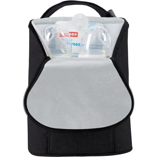 Skip Hop Baby Breastmilk Cooler Insulated Bottle Bag, Grab & Go, Chevron - Black