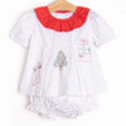 Christmas Day Embroidered Diaper Set, White – Stitchy Fish