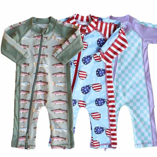 Long Sleeve Rash Guard Swim Romper Full Length | All Prints