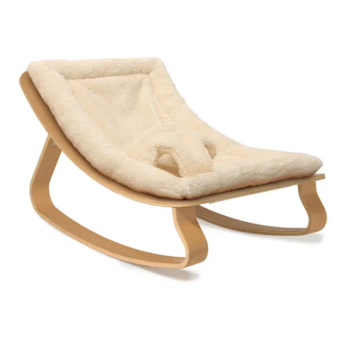 Levo Beech Wood Baby Bouncer | Ecru