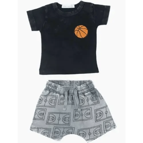 Boys' Basketball Patch Tee & French Terry Shorts Set - Baby