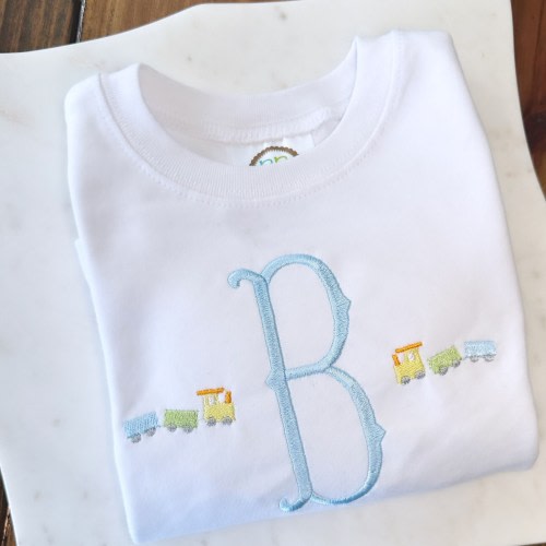 Boy Sweet Train Monogram Shirt, Toddler Boy Outfit, Bodysuit, Train Bubble, Personalize
