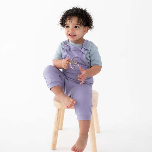 Bamboo Jersey Overall in Taro 0-3 months