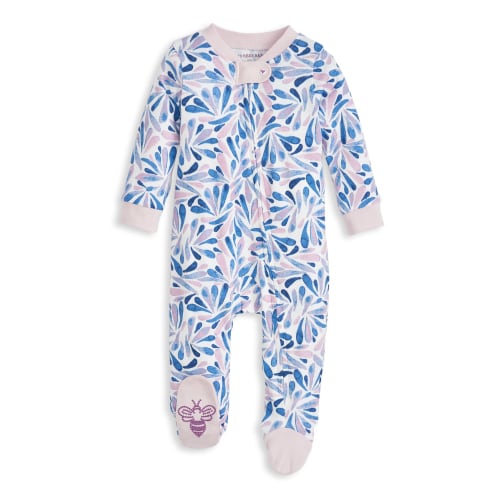 Watercolor Dreams Organic Baby Zip Front Loose Fit Footed Pajamas | Burt's Bees Baby®