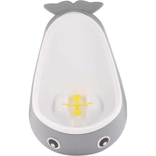 Potty Training Urinal for Boys Cute Whale with Funny Aiming Target - Gray