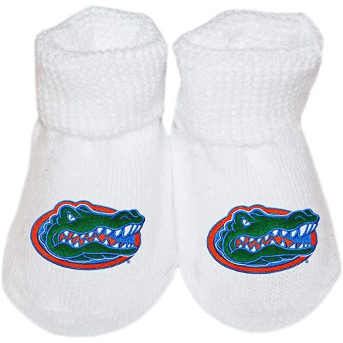 University of Florida UF Gators Newborn Baby Bootie Sock - White