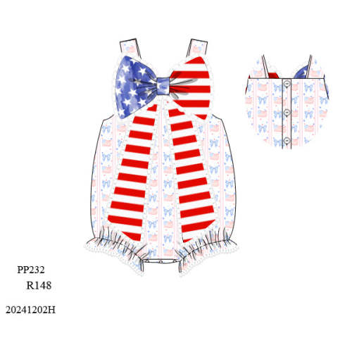 PO 30 SOMETHING PATRIOTIC: RWB Big Bow Bubble