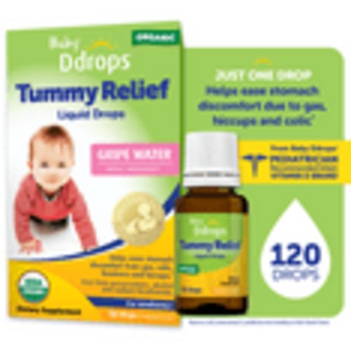 Baby Ddrops Gripe Water for Babies, Liquid Organic Tummy Relief Drops, 0.12 fl oz