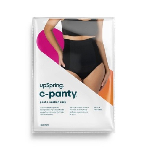 UpSpring C-Panty C-Section Recovery High Waist Underwear - Black, Size: L/XL