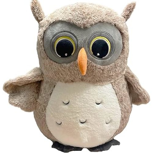 Ryttir 15.7 Inch Chubby Big Owl Stuffed Animal, Adventure Toy, Brave Boy's and Girl's Room Plush Decor, Funny Plushies for Kids and Women