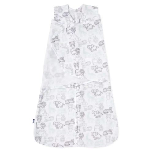 HALO Micro-Fleece Sleepsack Swaddle, 3-Way Adjustable Swaddle Blanket, TOG 3.0, Animal Action, Newborn, 0-3 Months