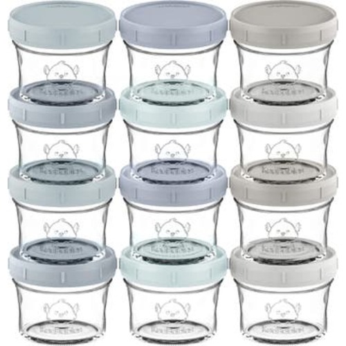 12-Pack Prep Jars Baby Food Storage Glass Containers