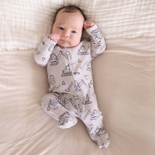 Doodle Dozers Zipper Footie 6-12 months