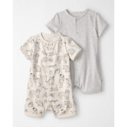 Baby 2-Pack Organic Cotton Rompers in Pet Print - Little Planet | Carter's