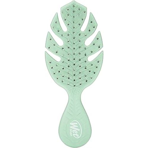 Wet Brush Go Green Mini Detangler, Green - Detangling Travel Hair Brush - Ultra-Soft IntelliFlex Bristles Glide Through Tangles & Gently Loosens Knots While Minimizing Pain, Split Ends & Breakage