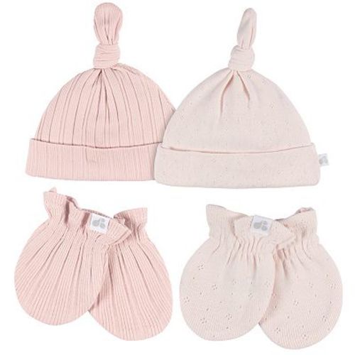Just Born® Baby 4-Piece Hat & Cuff Mittens Set