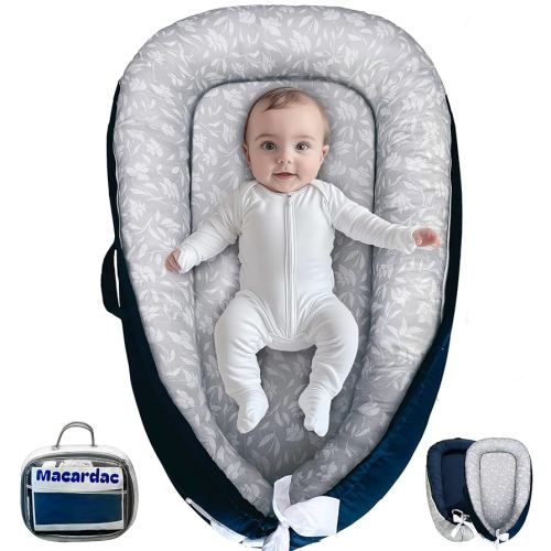 Baby Lounger for Newborn – 100% Cotton, Breathable & Soft Nest (0-24 Months), Portable Infant Pillow, Snuggle Me Lounger, Baby Lounger Pillow