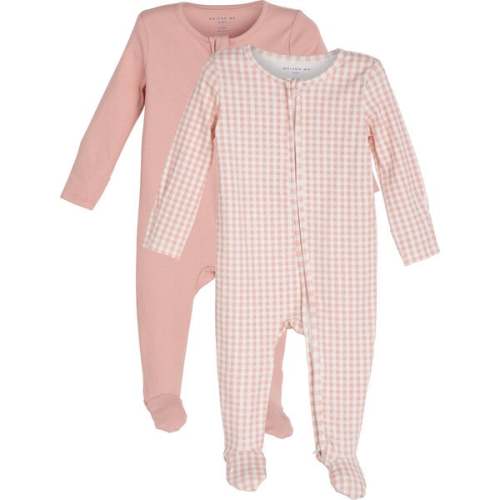 Baby Benjamin Zip Footie Duo, Pink Multi