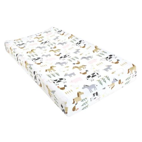 Hudson Baby Infant Baby Changing Pad Cover, Cute Farm, One Size