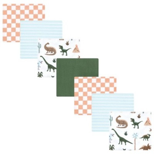 Hudson Baby Boys Cotton Flannel Receiving Blankets Bundle, Retro Dinosaur, One Size