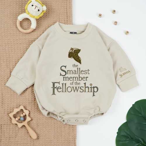 Personalized Bookish Kid Shirt, The Smallest Member of the Fellowship Baby Romper, Baby Shower Gift, The Shire Toddler, Newborn Gift