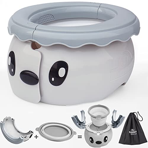 BlueSnail Portable Travel Potty for Toddler, Foldable Toddler Training Potty with Storage Bag (Upgrade Gray)