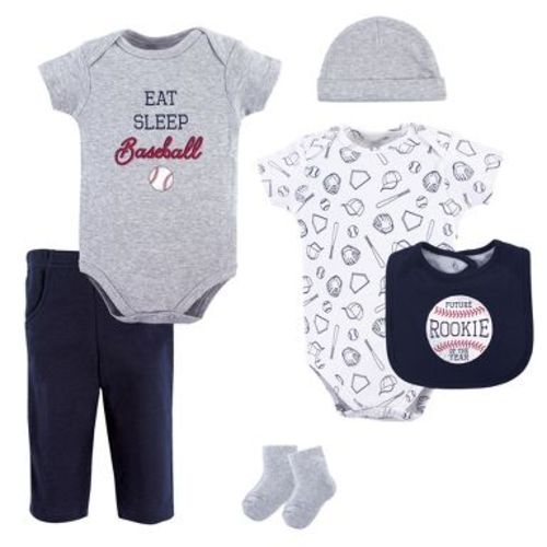 Hudson Baby Infant Boy Cotton Layette Set, Baseball, 3-6 Months