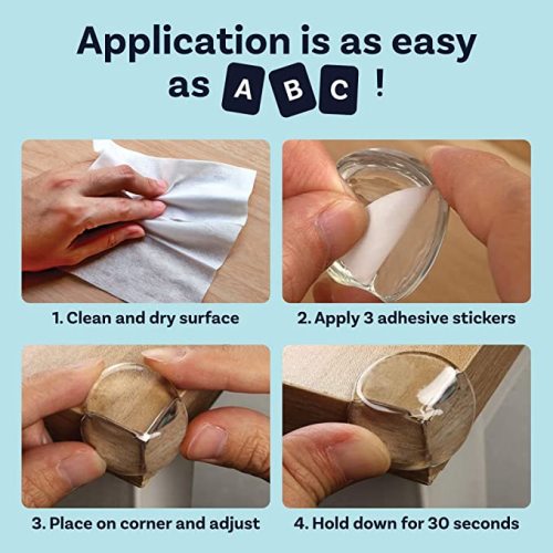 Corner Protector for Baby, Protectors Guards - Furniture Corner Guard & Edge Safety Bumpers - Baby Proof Bumper & Cushion to Cover Sharp Furniture & Table Edges - Clear and Transparent - (18 Pack) - 18 Count (Pack of 1)