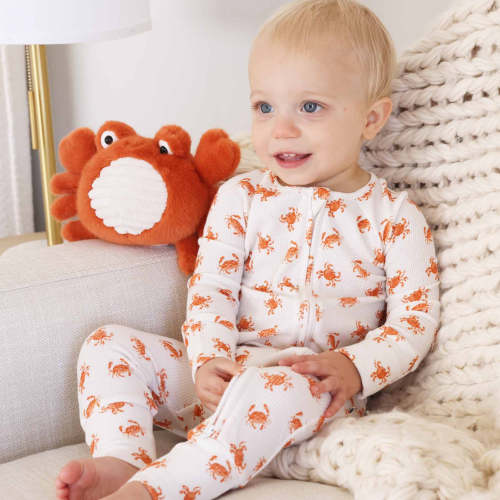 Cutie Crabs Bamboo Waffle Convertible Zip Romper
