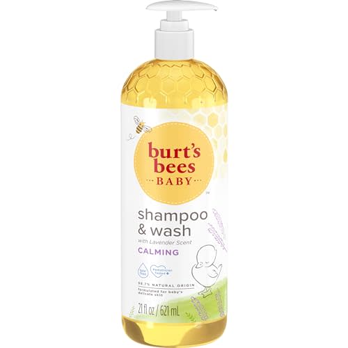 Burt's Bees Baby Shampoo and Body Wash with Lavender, Calming Tear Free Baby Soap, 98% Natural Origin, 21 Fl Oz
